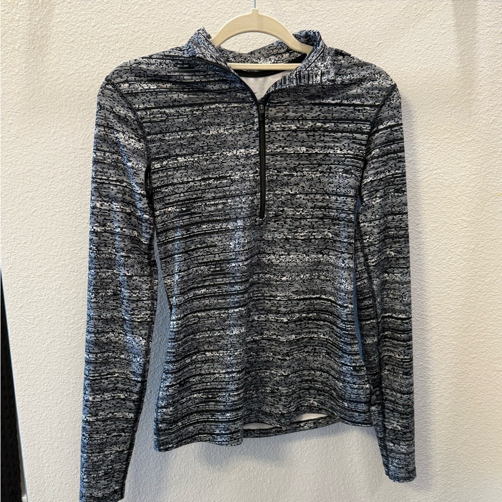 Nike Gray Fitted Zippered Polo Sweatshirt